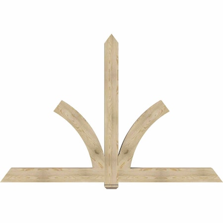 Ekena Millwork Redmond Rough Sawn Timber Gable Bracket, Douglas Fir, 96"W x 64"H x 6"D x 6"F, 16/12 Pitch GBW096X64X0606RED00RDF